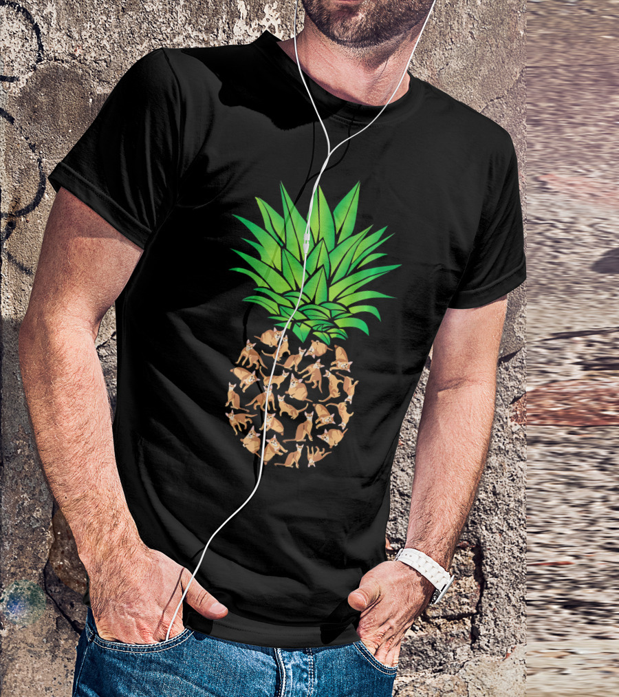 Abyssinian Cat Pineapple Pattern For Cat Owners T-Shirt