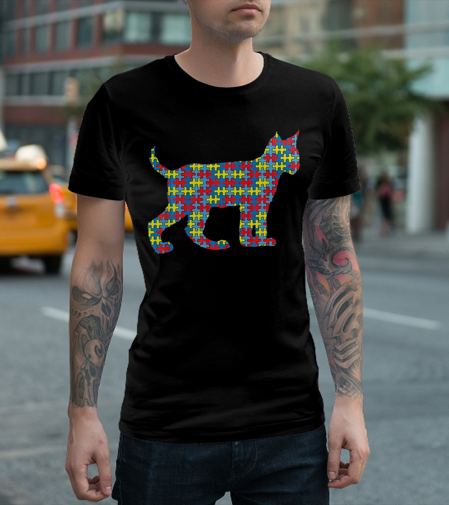 Lynx Autism Awareness Kids Wildcat Puzzle T-Shirt