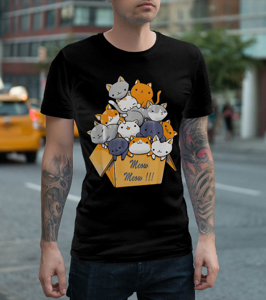 Cat Kawaii Kitten Meow Meow Cute Box T-Shirt