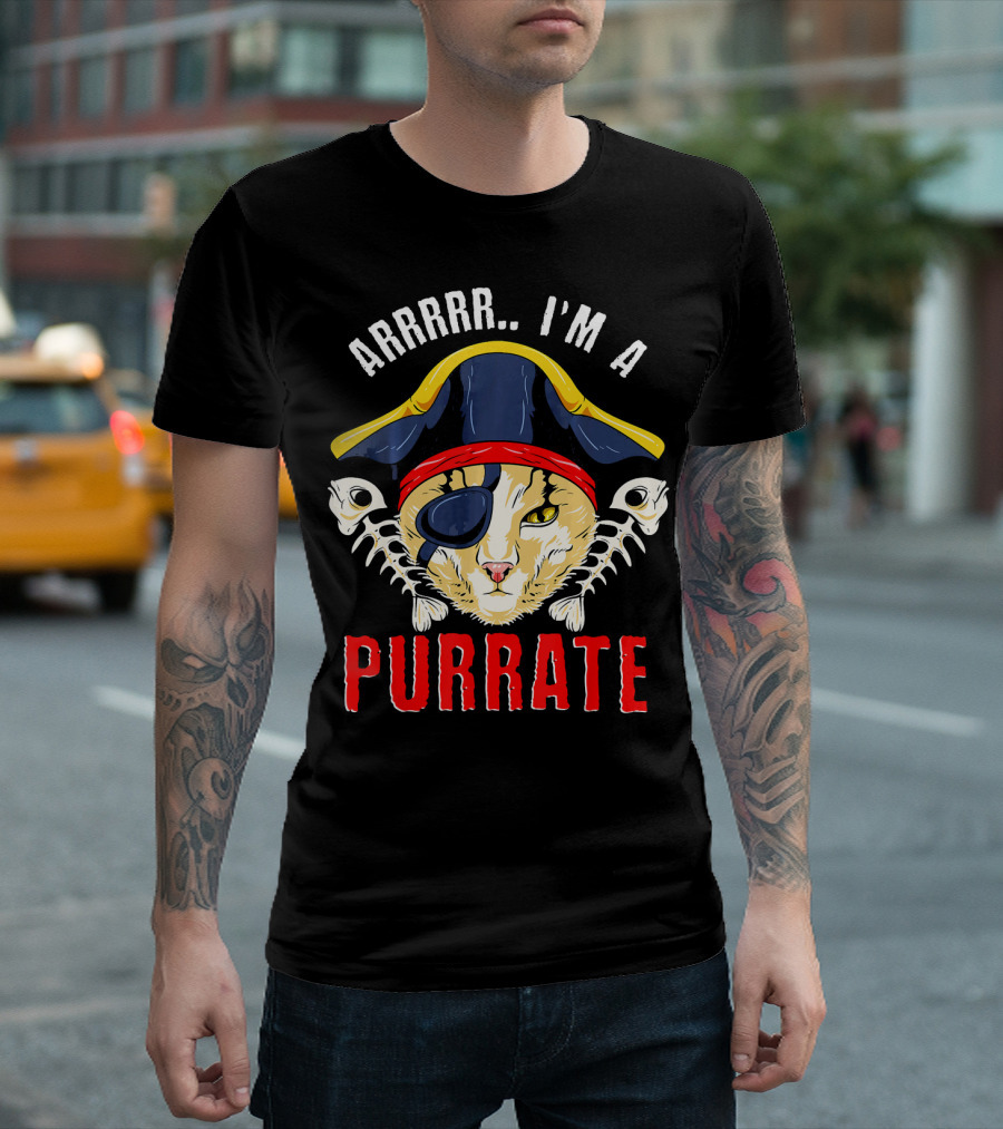 ARRRRR I'm A Purrate Cat Pirate Purrate Funny Kitty T-Shirt
