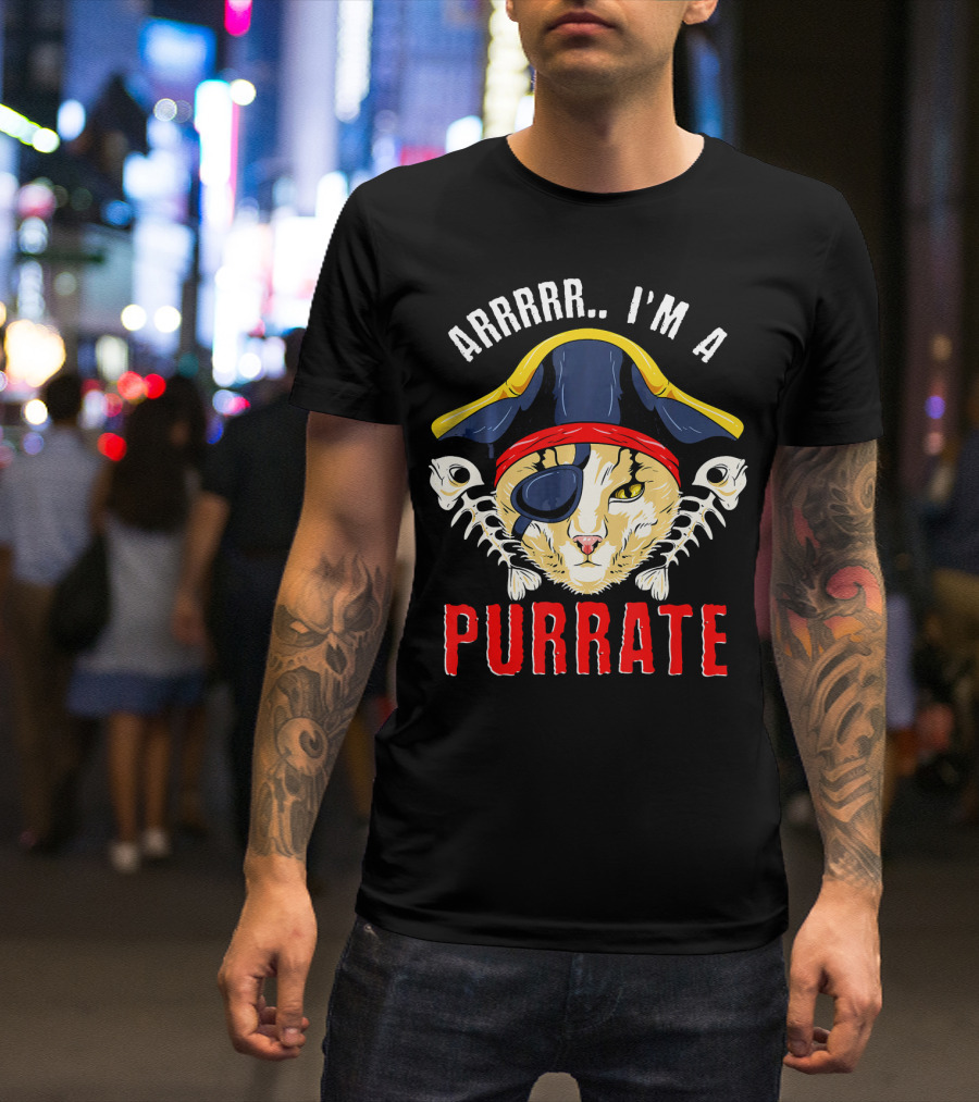 ARRRRR I'm A Purrate Cat Pirate Purrate Funny Kitty T-Shirt