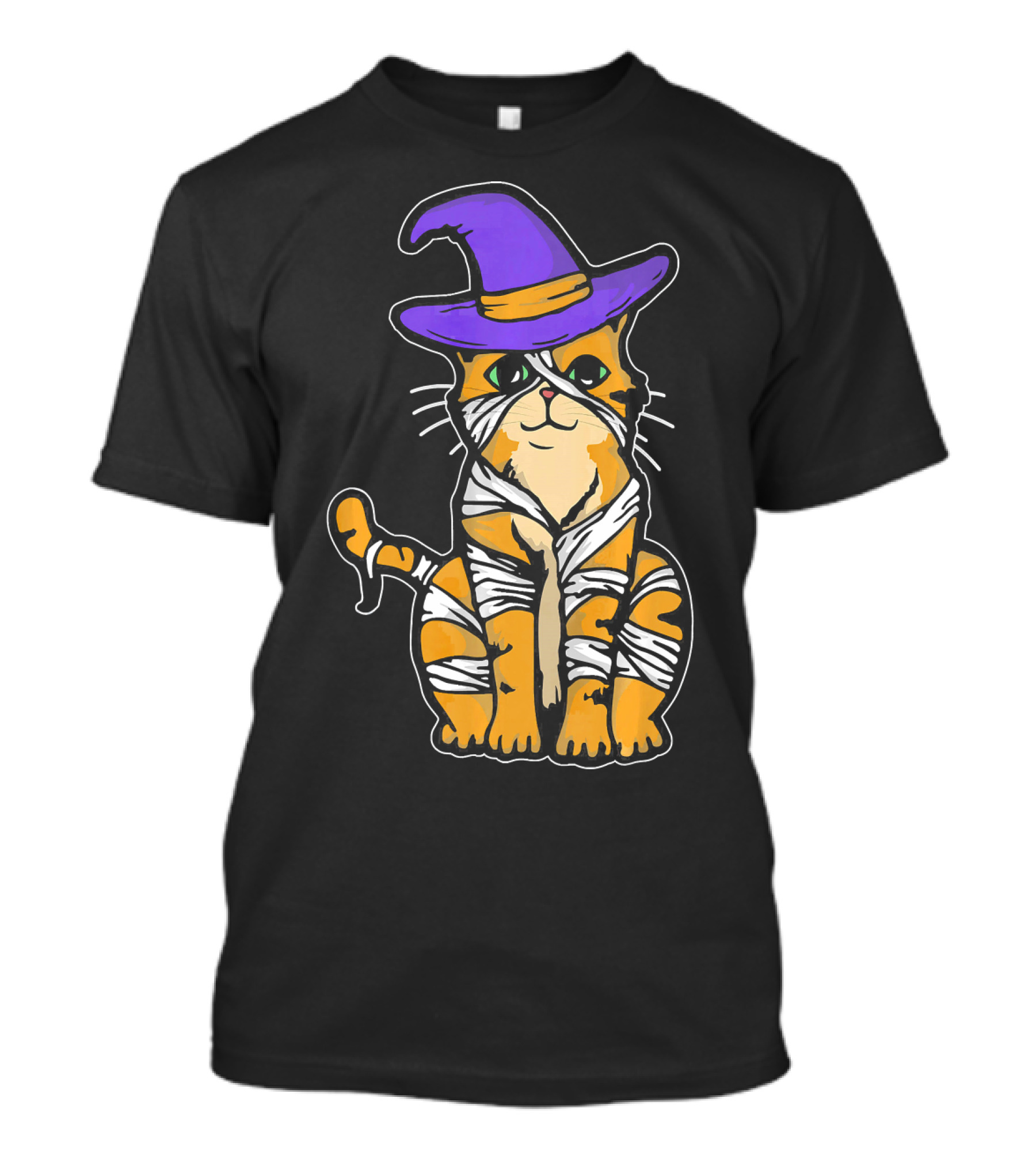 Vintage Scary Halloween Cat Mummy Witch Costume T-Shirt