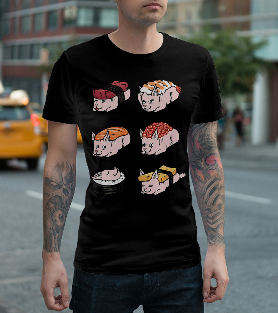 Sphynx Cat Nigiri Sushi Funny Pet Humor T-Shirt