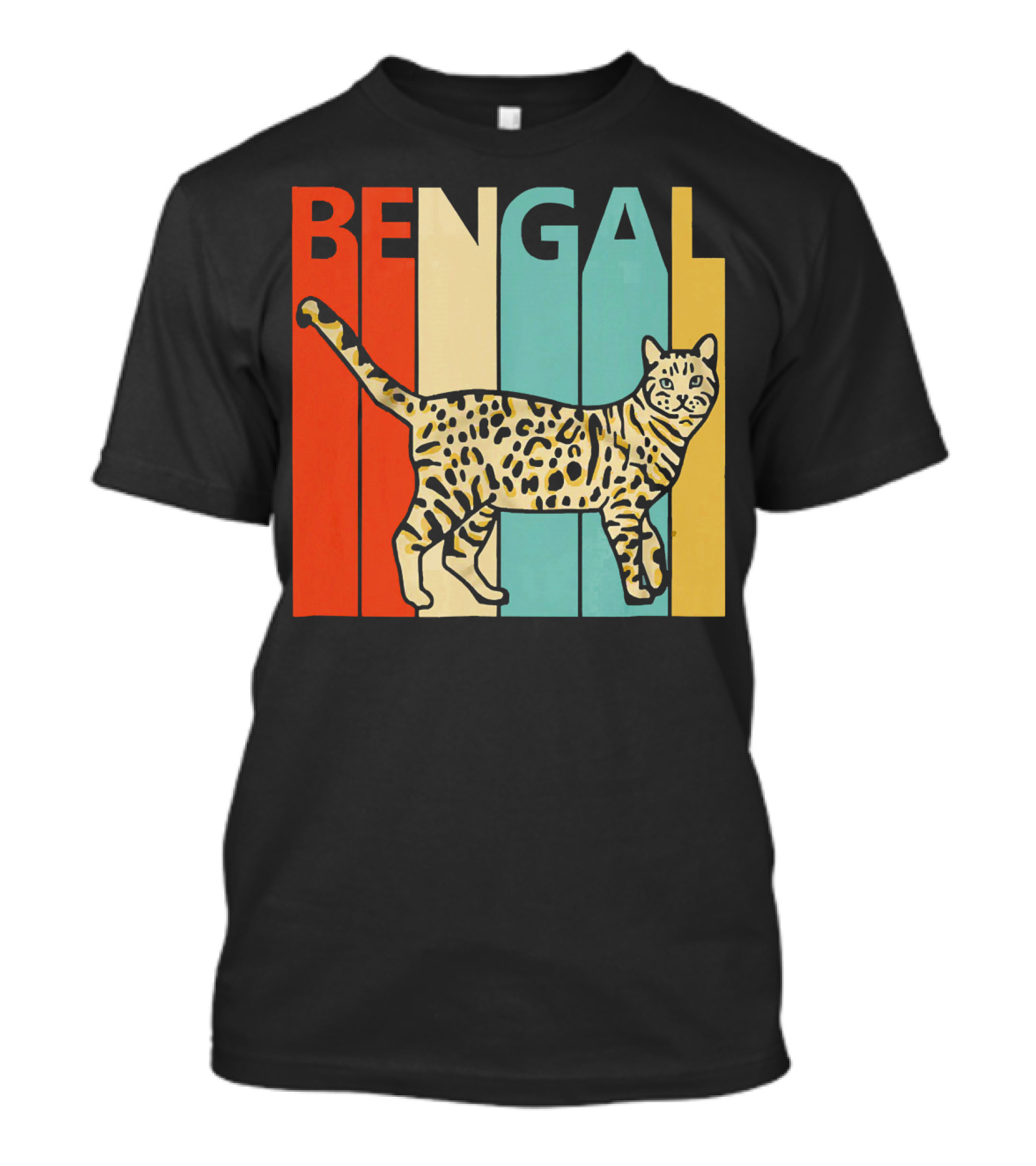 Bengal Cat Retro Vintage Stripes T-Shirt
