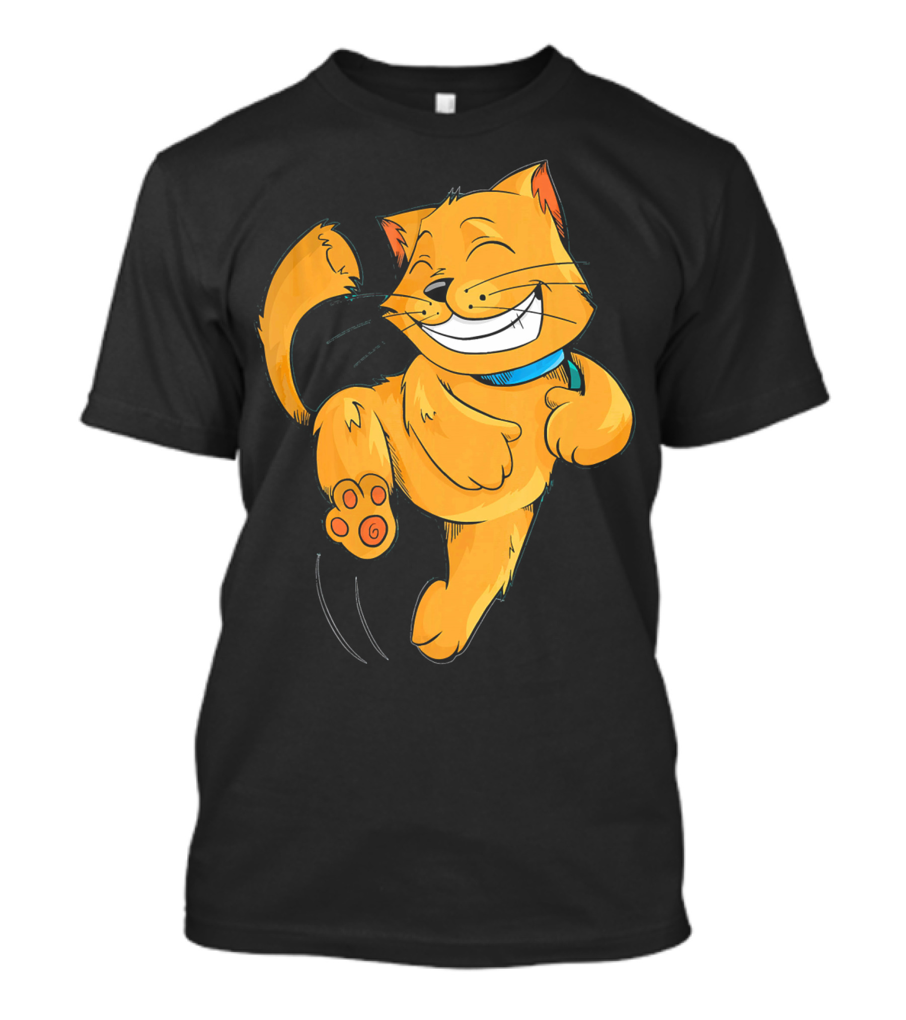 CAT Happy Kitten Dancing Joyfully In Cartoon T-Shirt