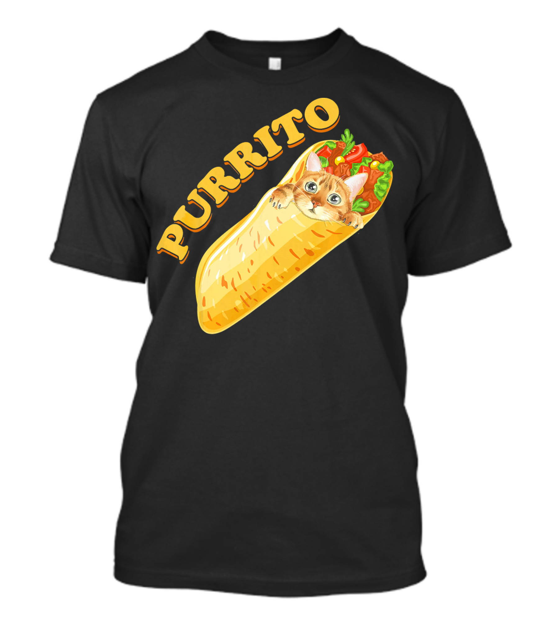 Purrito Cat Burrito Funny Mexican Theme With Cute Cat Inside Burrito T-Shirt
