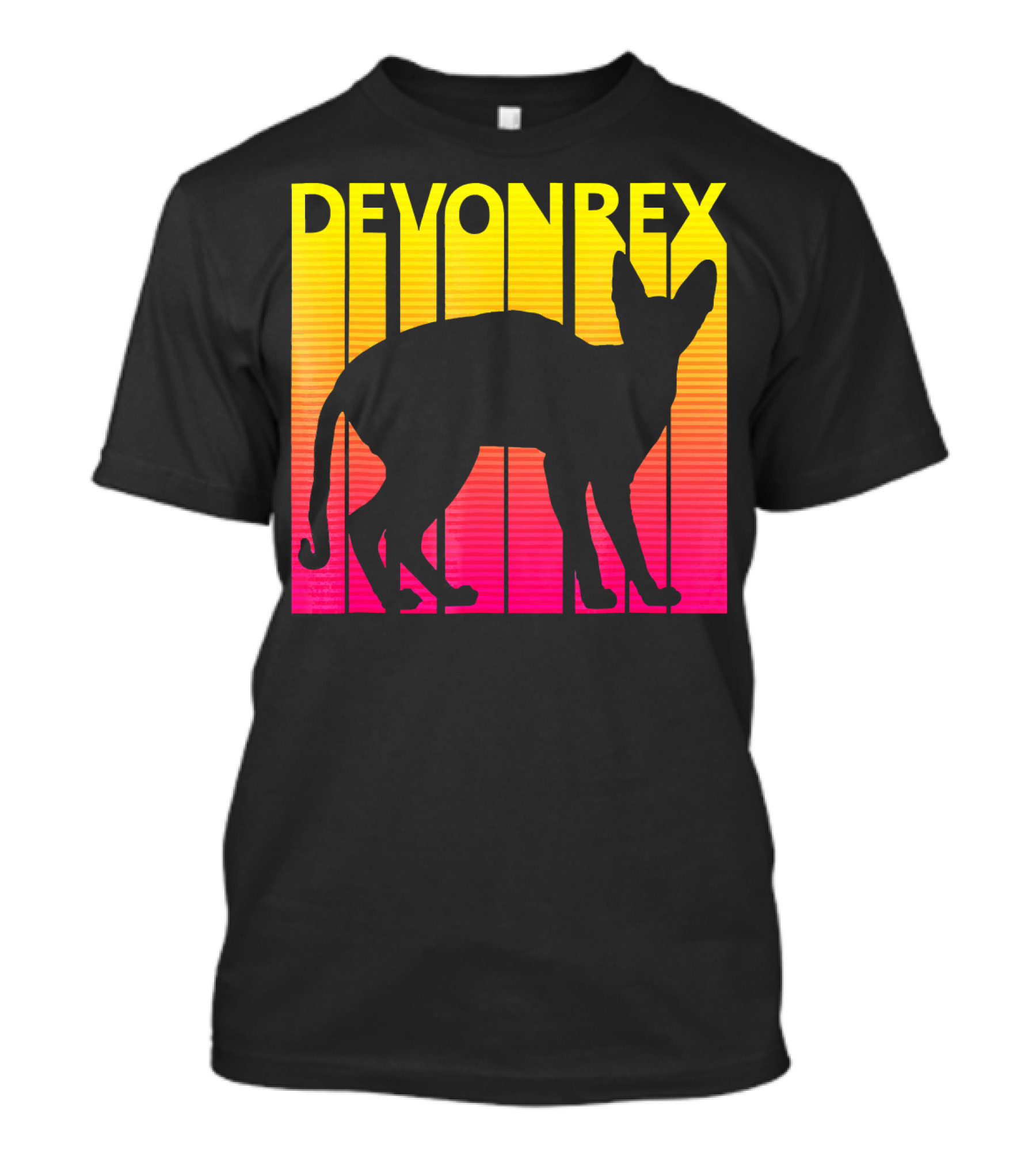Devon Rex Cat Retro T-Shirt