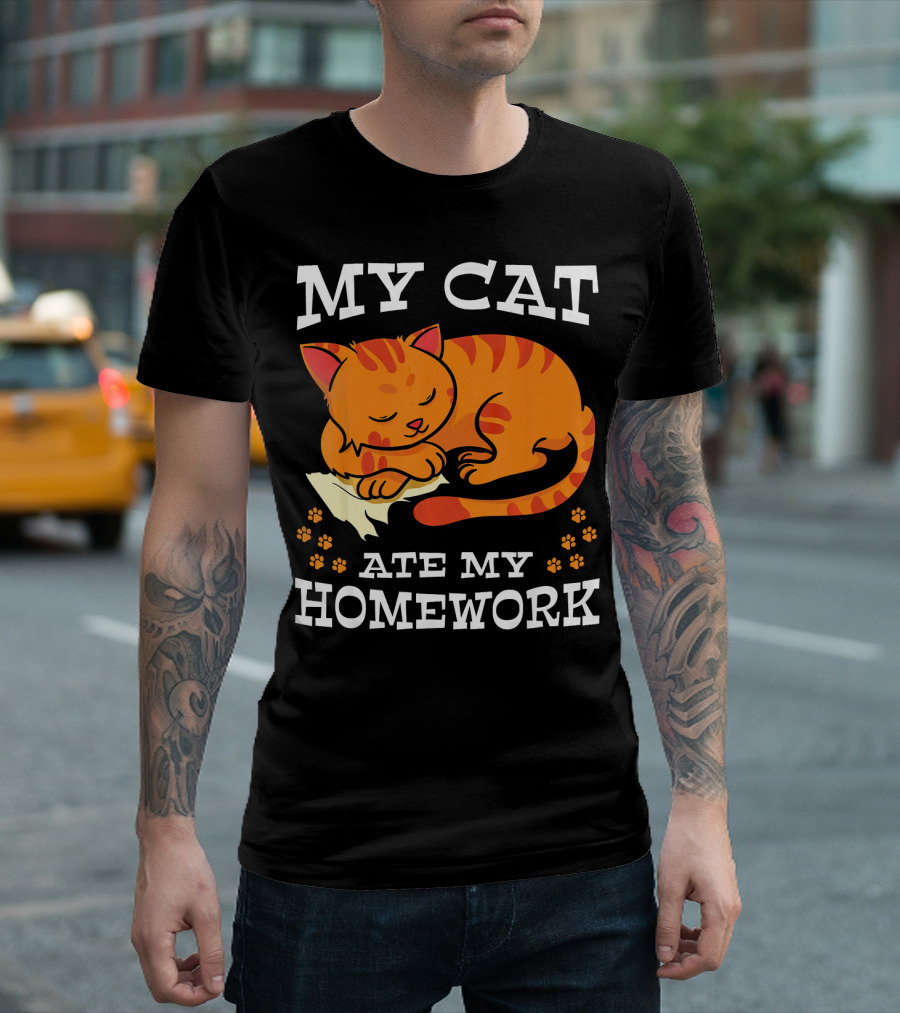 My Cat Ate My Homework Kitten Paws Sleeper T-Shirt