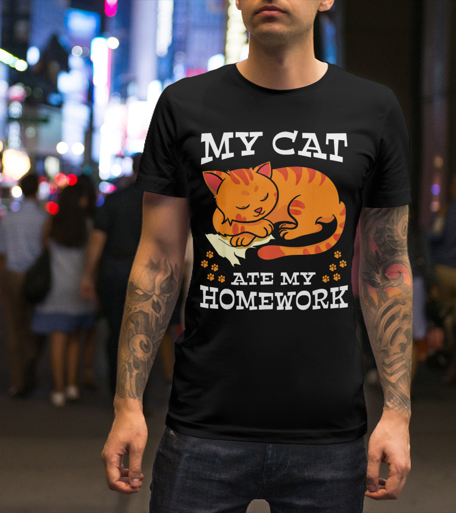 My Cat Ate My Homework Kitten Paws Sleeper T-Shirt