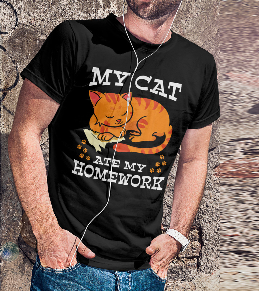 My Cat Ate My Homework Kitten Paws Sleeper T-Shirt