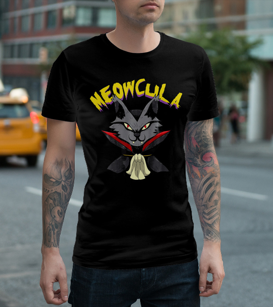 Meowcula Funny Sphynx Cat Vampire Dracul T-Shirt