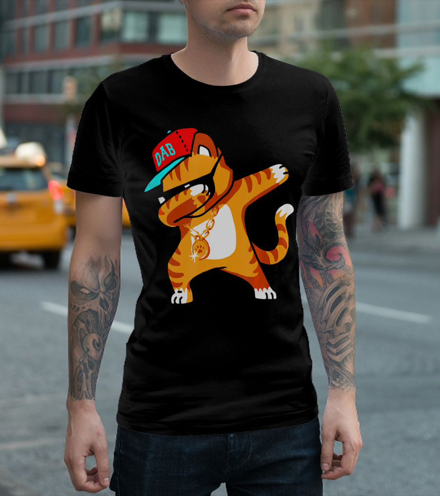 Funny Paws Kitten Meow Cool Dabbing Kitty Cat Dab Cap T-Shirt