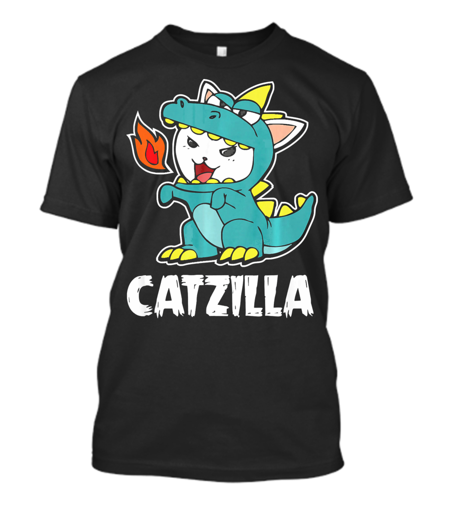 Catzilla Halloween Costume Dragon Monster With Fire T-Shirt