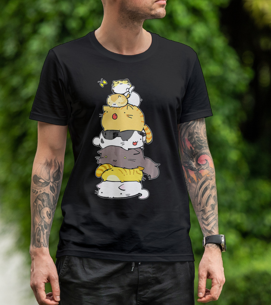 Cat Mountain Stacked Kittens Funny T-Shirt