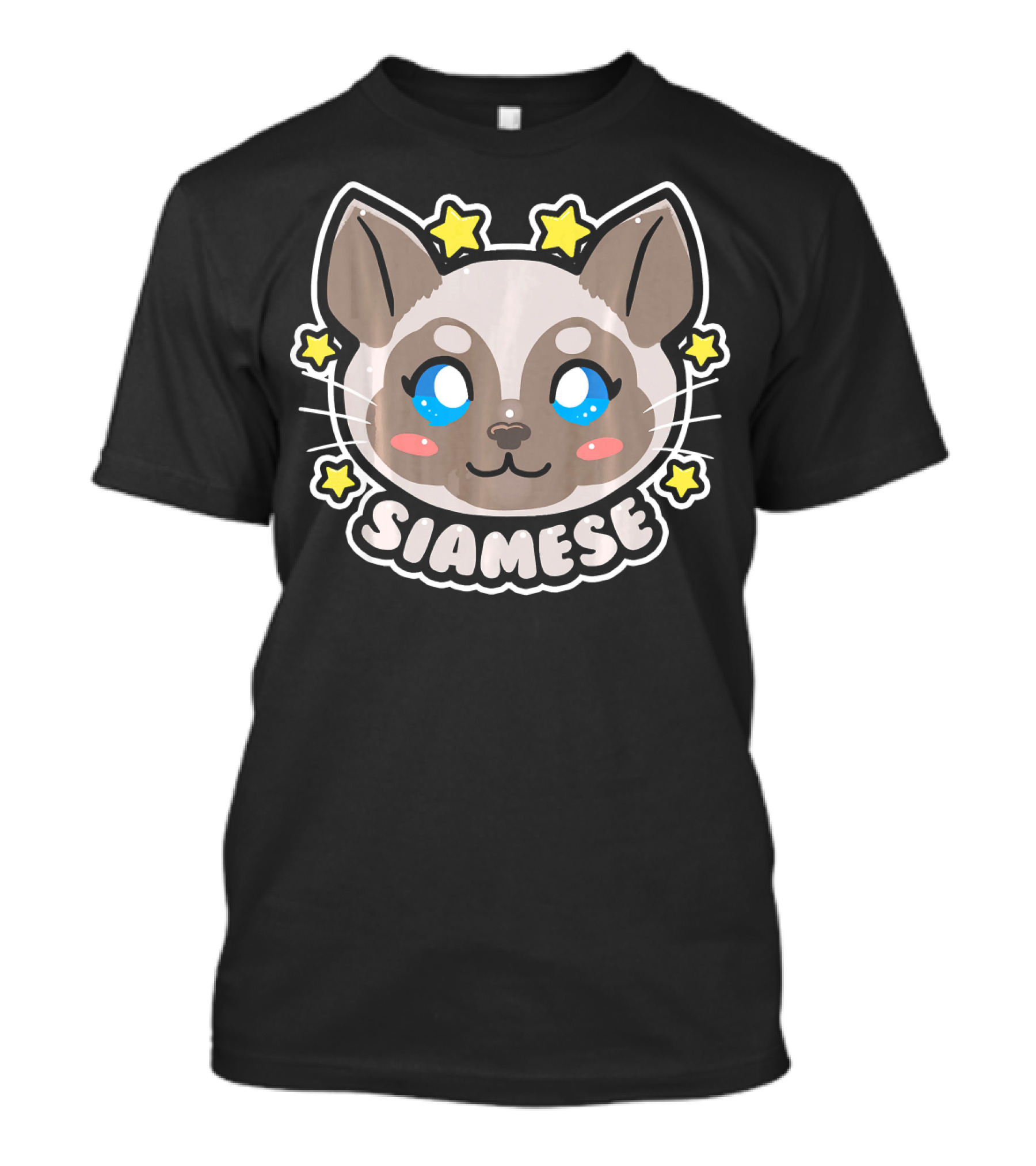 KAWAII Siamese Cat With Stars T-Shirt