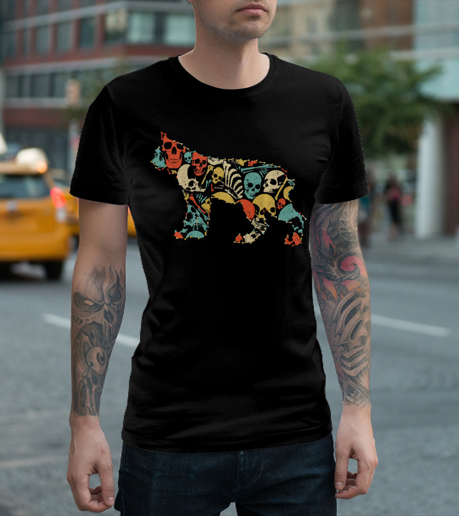 LYNX Colorful Skulls And Bones Collage T-Shirt