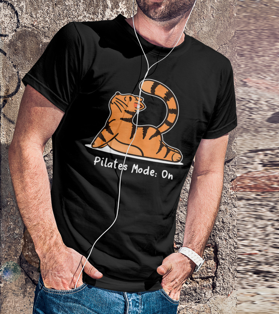 Pilates Mode On Cute Kitten Cat Fitness Training T-Shirt