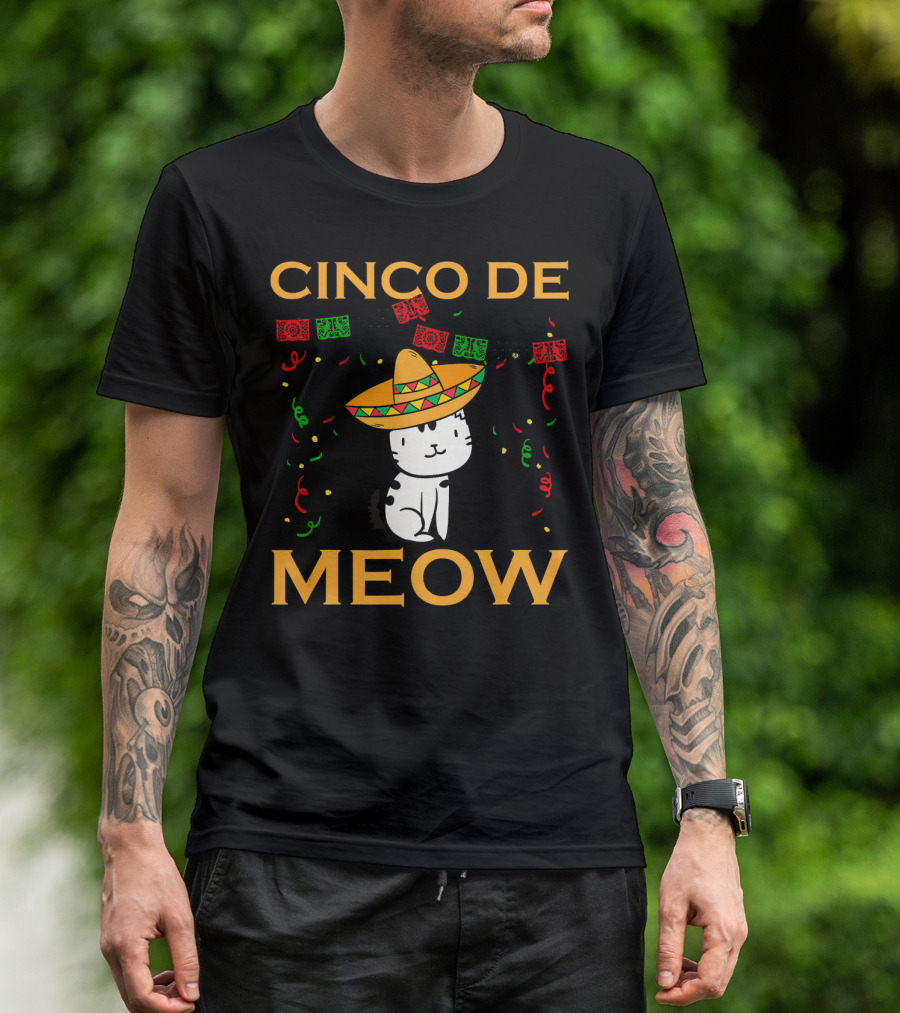 CINCO DE MEOW Sombrero Celebration Cute Mex Kitten Cat Lover T-Shirt