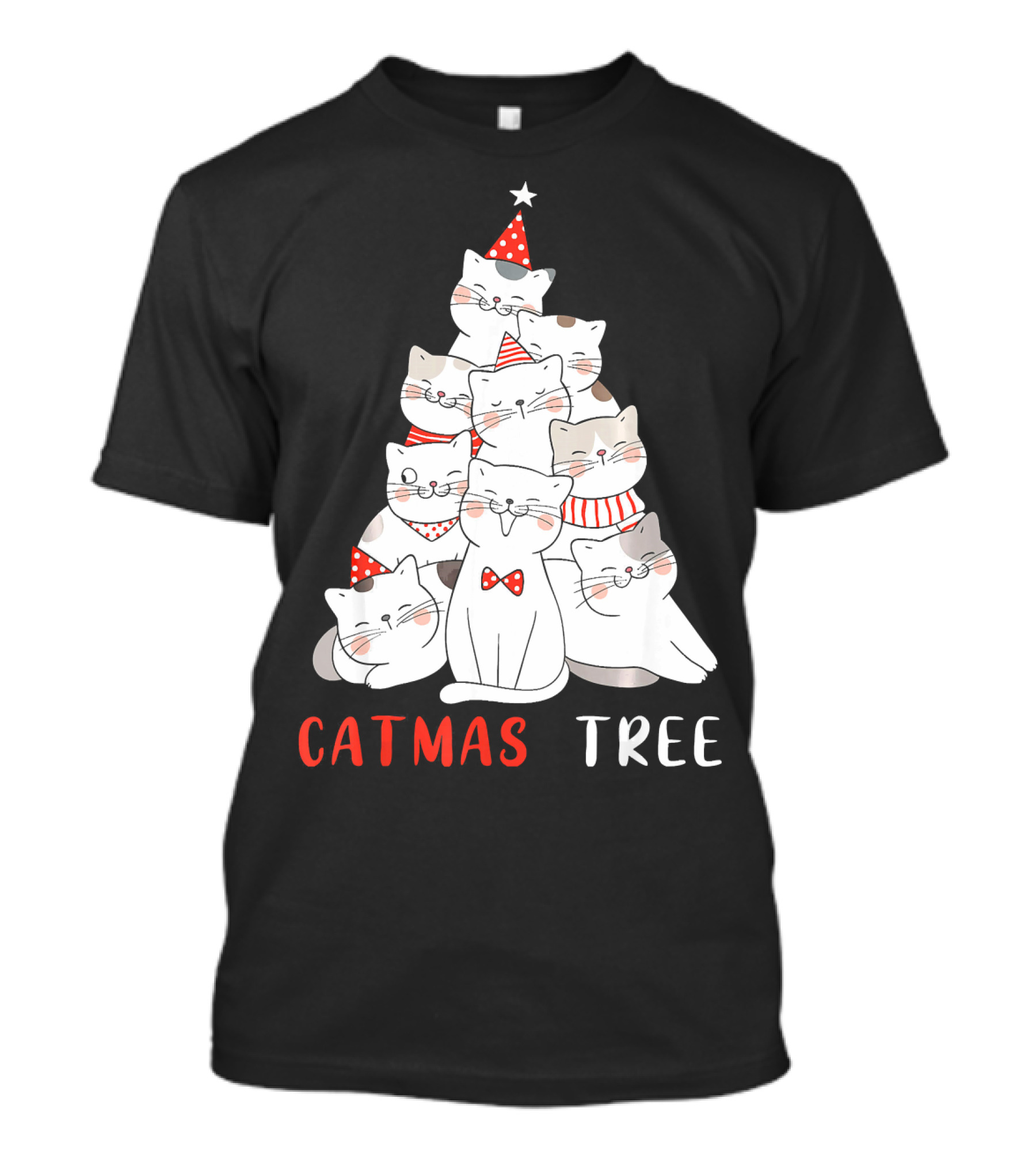 Cute Catmas Tree Christmas Cat Cats Kitt T-Shirt