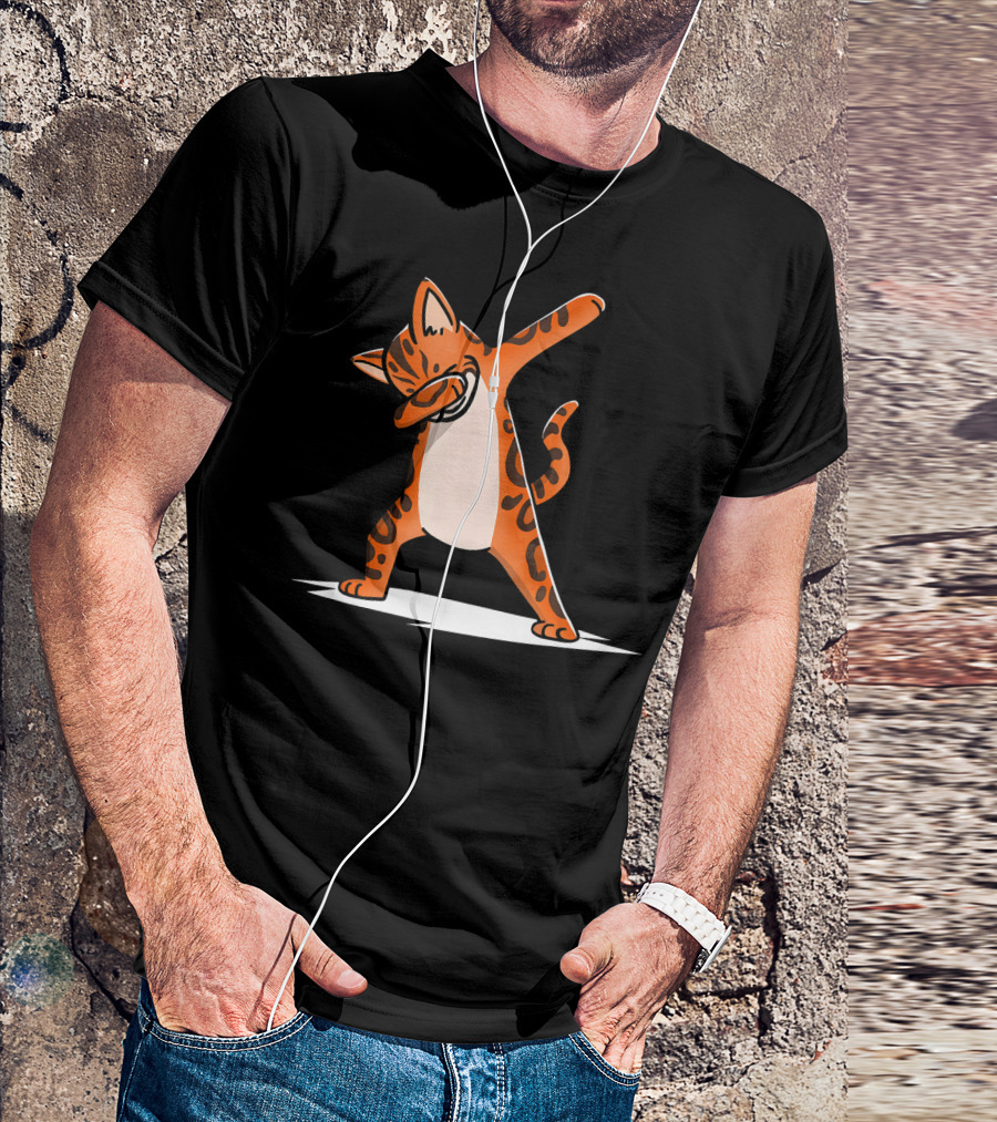 Dabbing Bengal Cat Dab Dance Funny Pet Humorous Kitty Pose T-Shirt