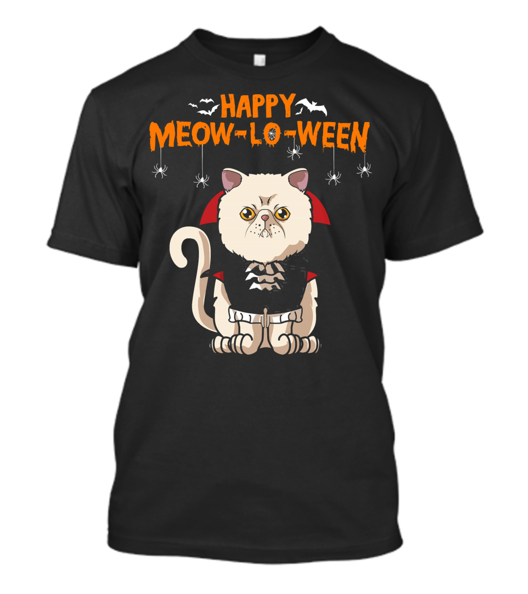 Happy Meow-Lo-Ween Exotic Shorthair Vampire Cat T-Shirt