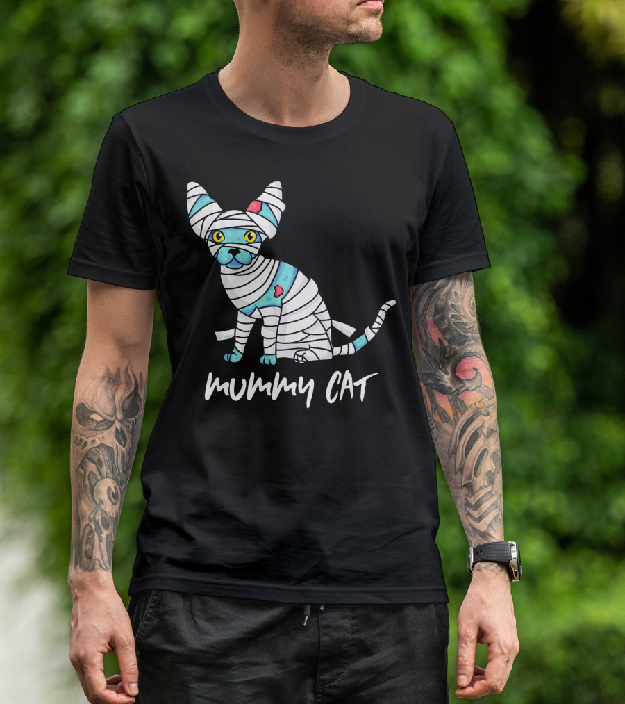 Mummy Cat Mom Halloween Kitten Fashion T-Shirt