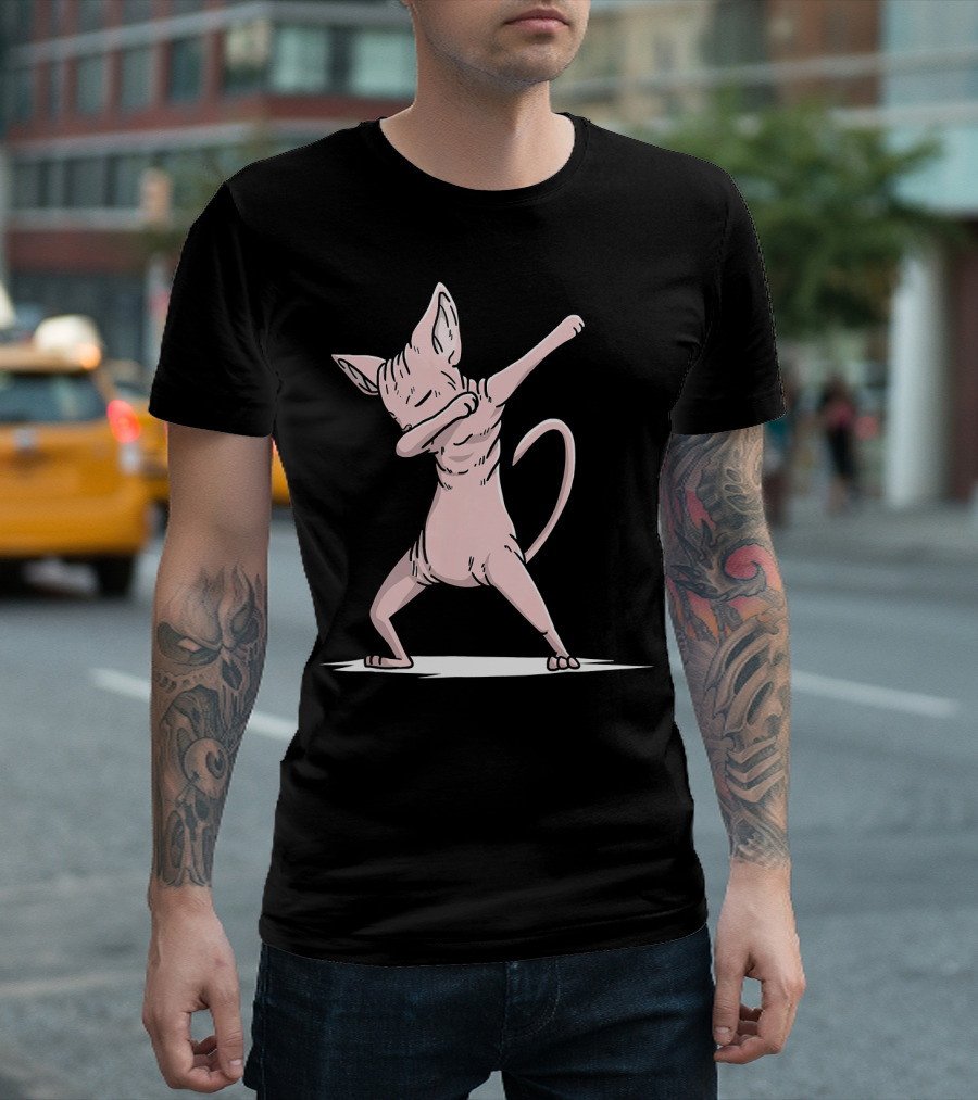 Funny Dabbing Sphynx Cat Dab Dan T-Shirt