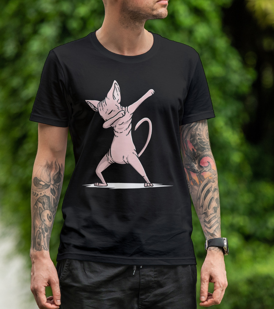 Funny Dabbing Sphynx Cat Dab Dan T-Shirt