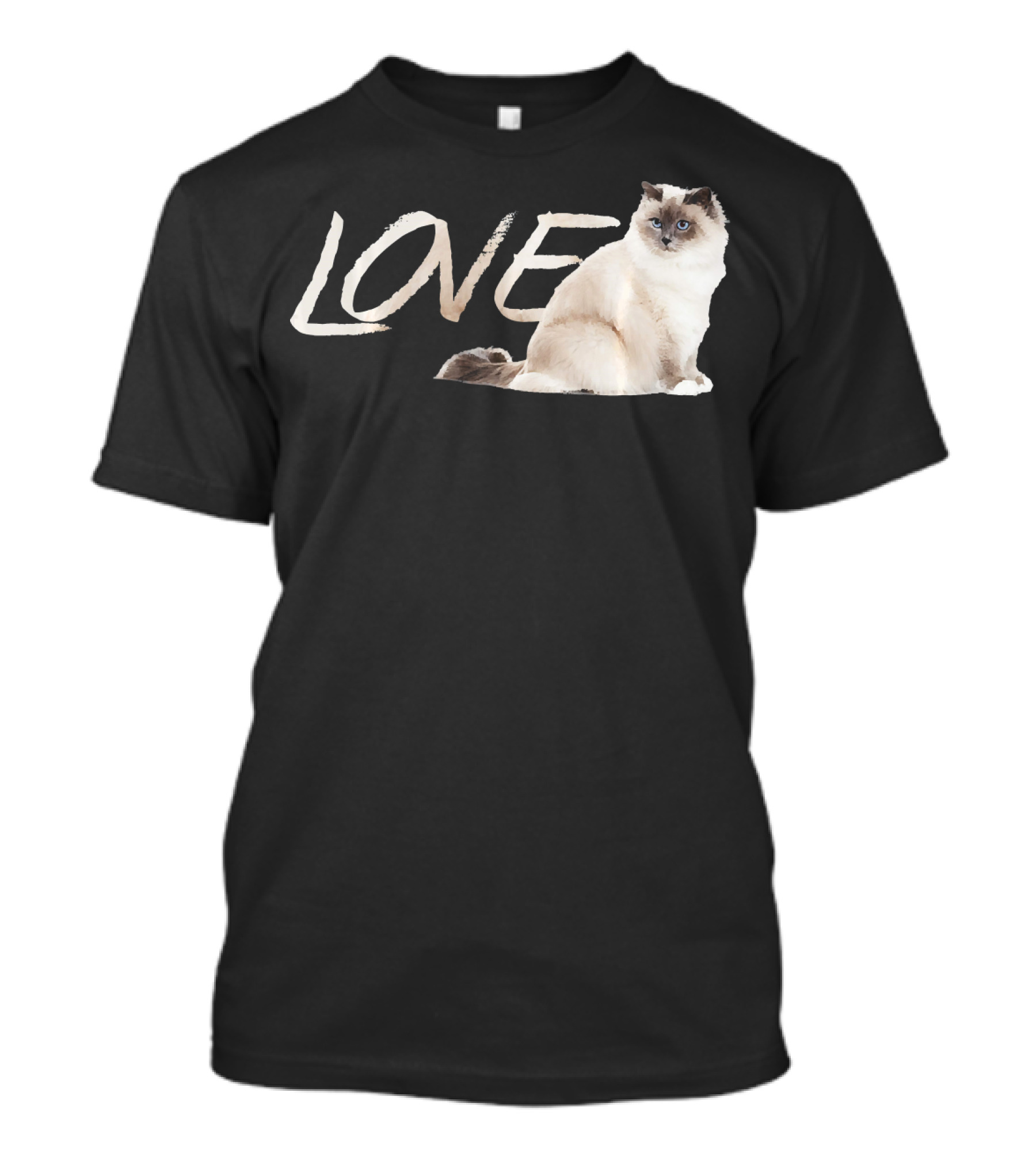 LOVE Himalayan Birman Ragdoll Snowshoe Cat T-Shirt