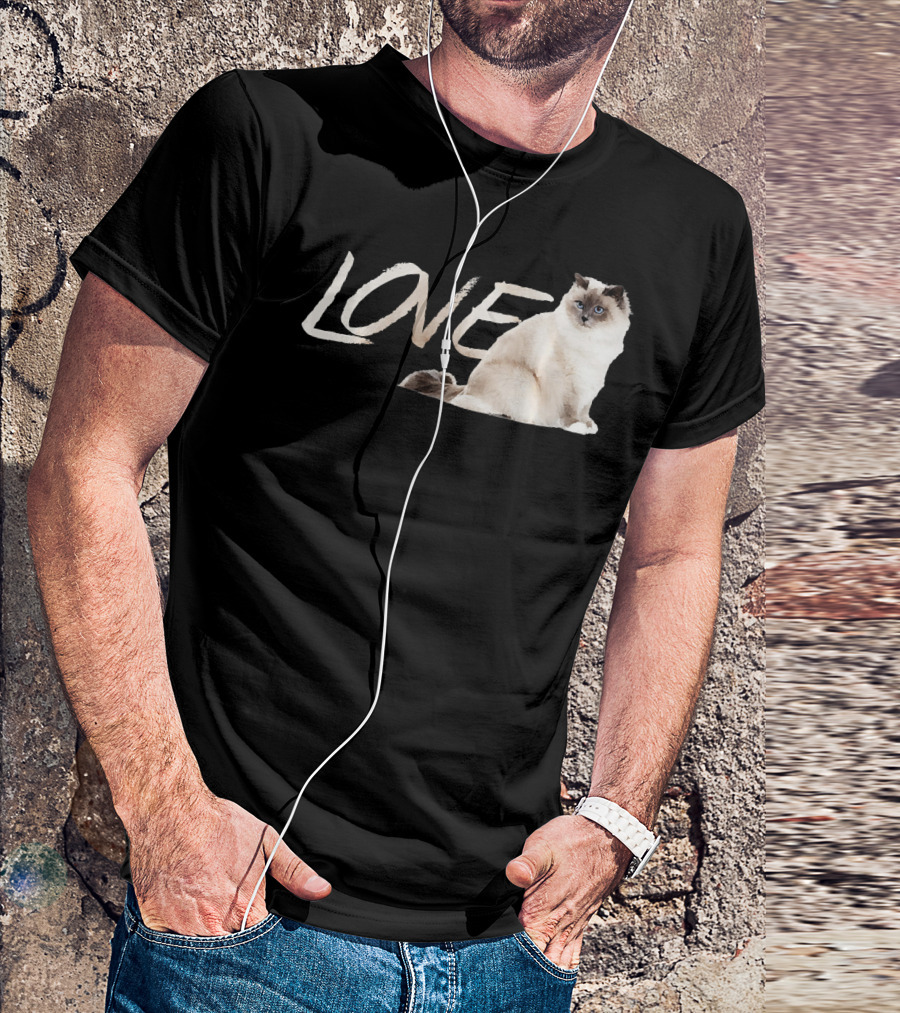 LOVE Himalayan Birman Ragdoll Snowshoe Cat T-Shirt