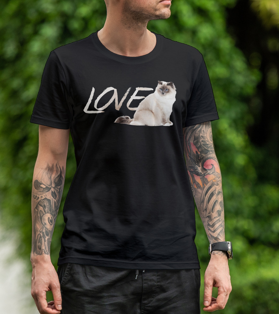 LOVE Himalayan Birman Ragdoll Snowshoe Cat T-Shirt