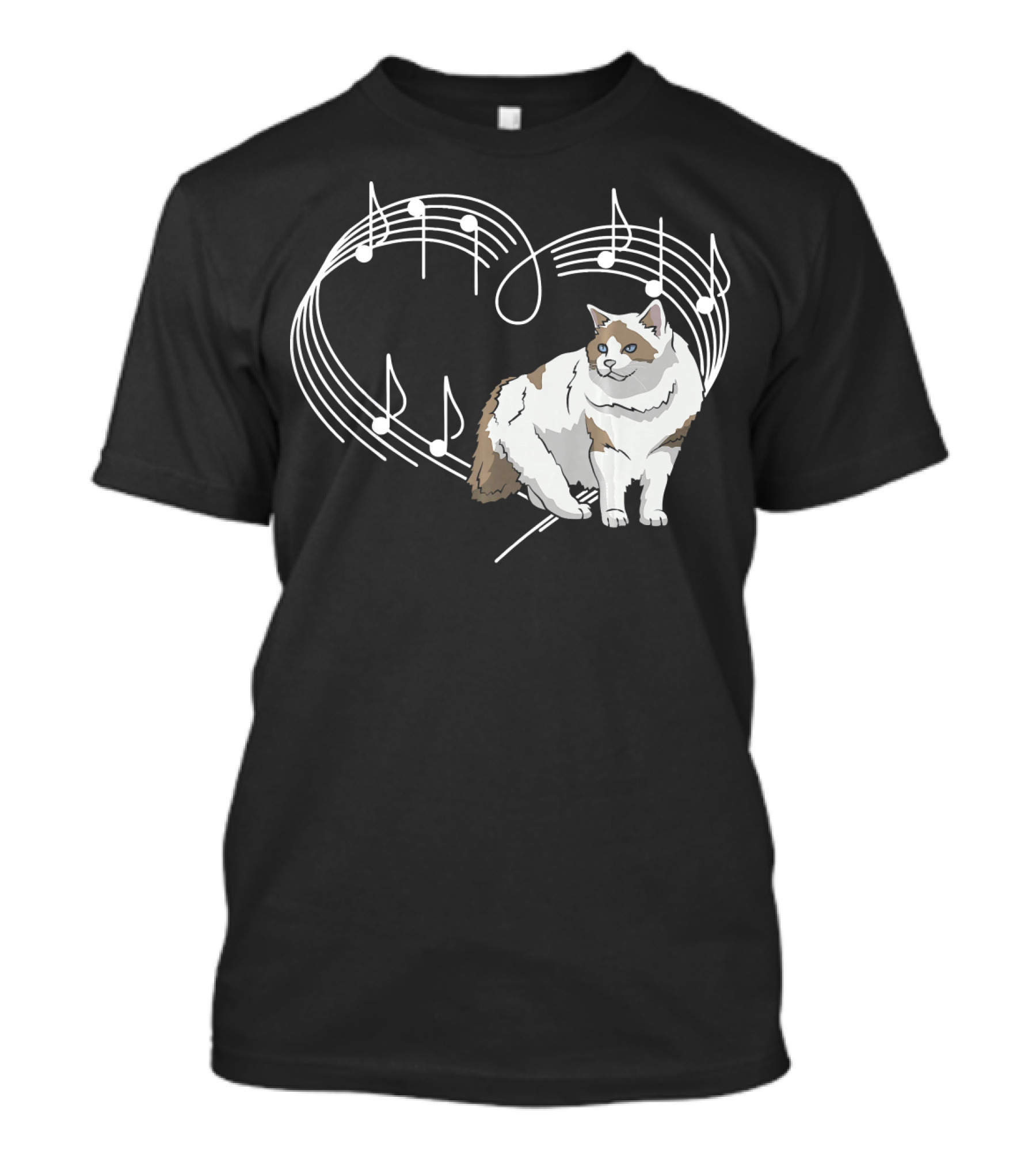 Heartbeats Rhythm Ragdoll Cat Pet Love T-Shirt