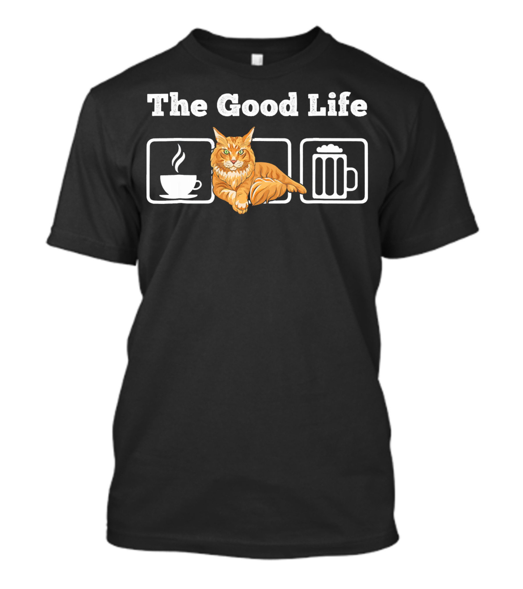 The Good Life Coffee Beer Maine Coon T-Shirt