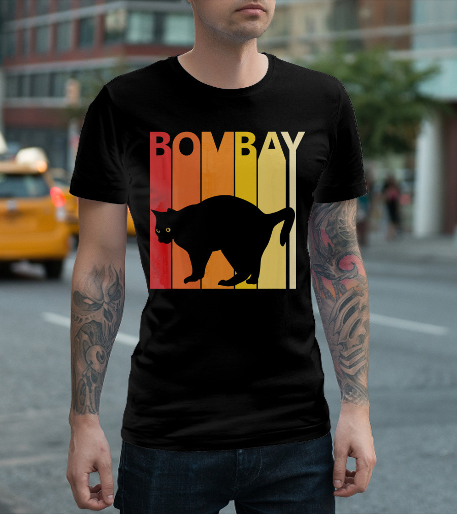 Retro Bombay Cat Breed Owner Vintage Sunset T-Shirt