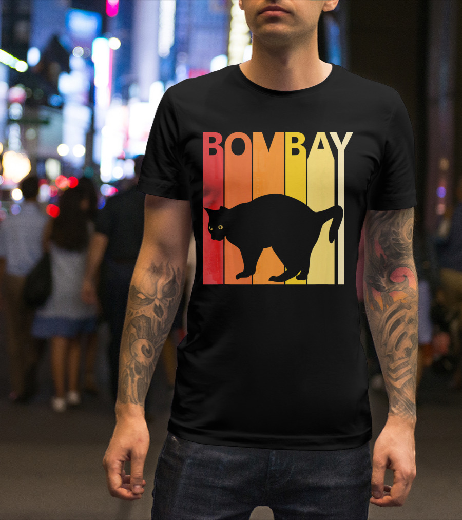 Retro Bombay Cat Breed Owner Vintage Sunset T-Shirt