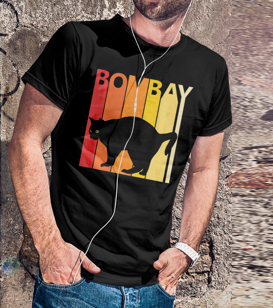 Retro Bombay Cat Breed Owner Vintage Sunset T-Shirt