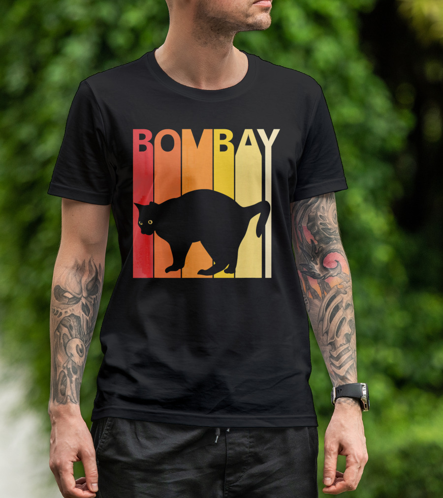 Retro Bombay Cat Breed Owner Vintage Sunset T-Shirt