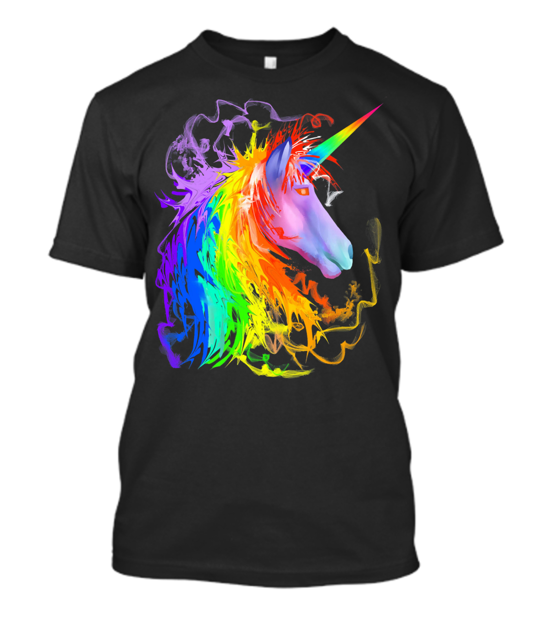 Cute Beautiful Rainbow Unicorn With Colorful Vibrant Mane T-Shirt