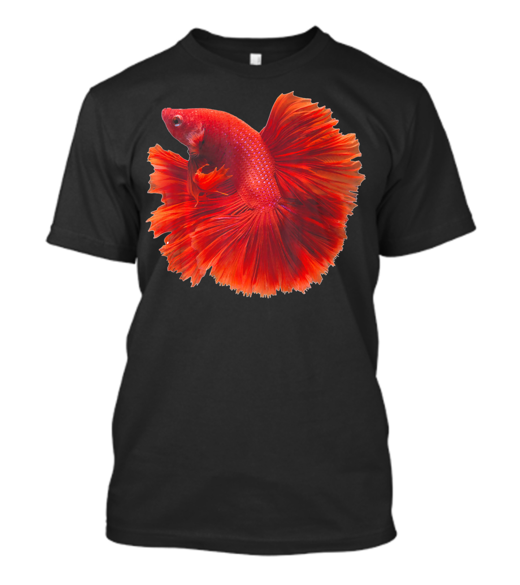 Betta Fighting Fish Red Fins Vibrant Color Display T-Shirt
