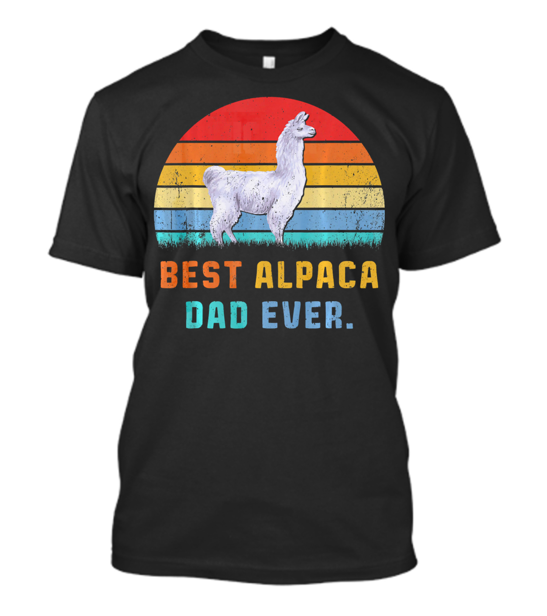 Best Alpaca Llama Dad Ever Retro Animal Love T-Shirt
