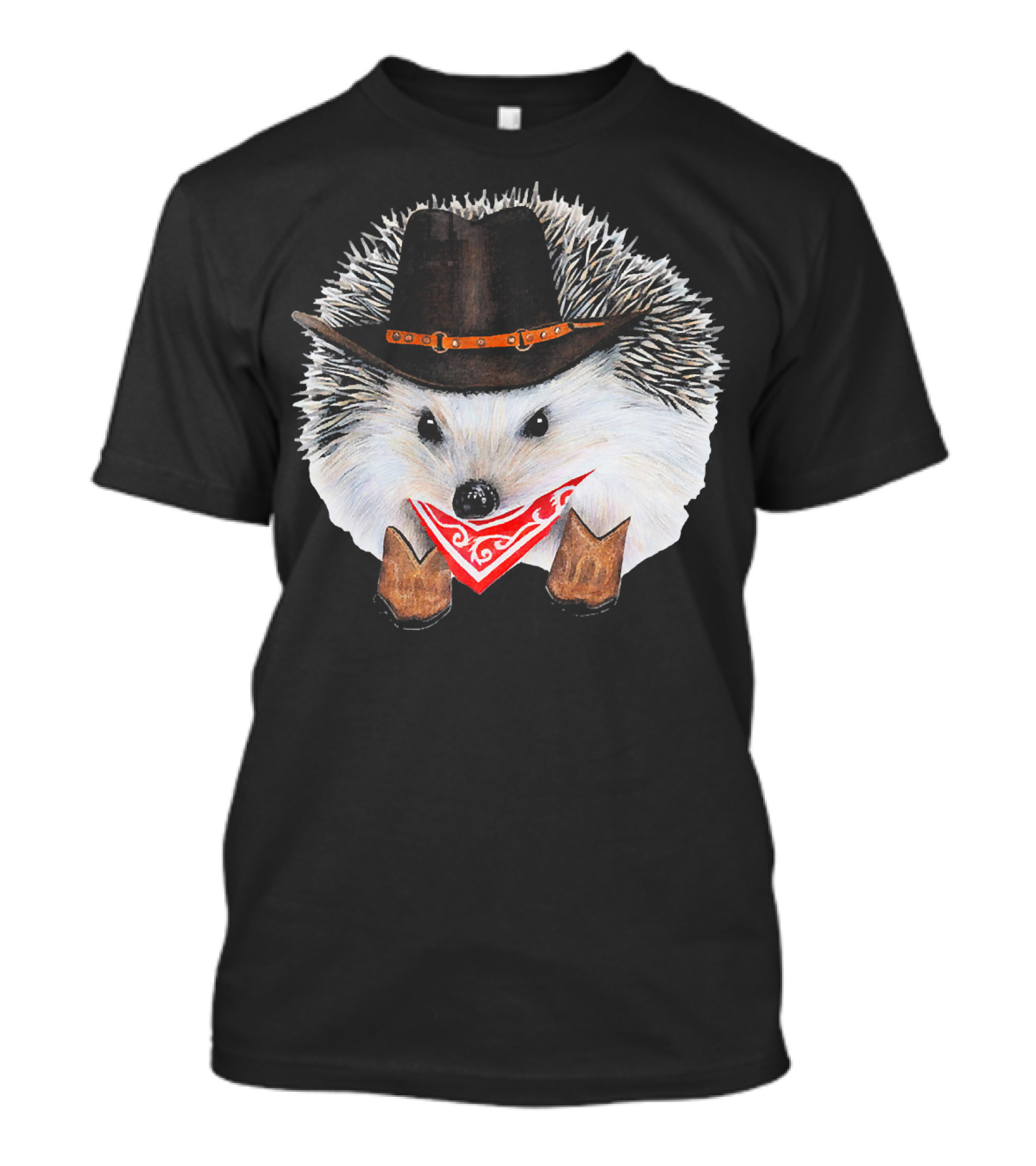 Cowboy Hedgehog Wearing Hat And Boots Men's Women's Chil T-Shirt