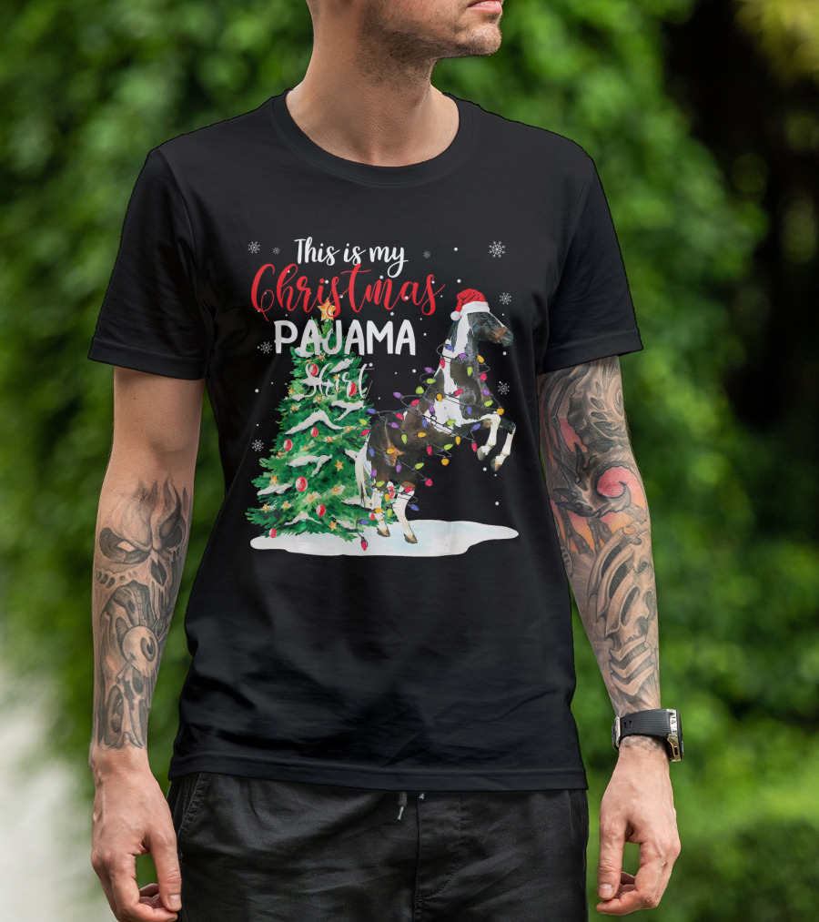 This Is My Christmas Pajama Shirt American Paint Horse T-Shirt