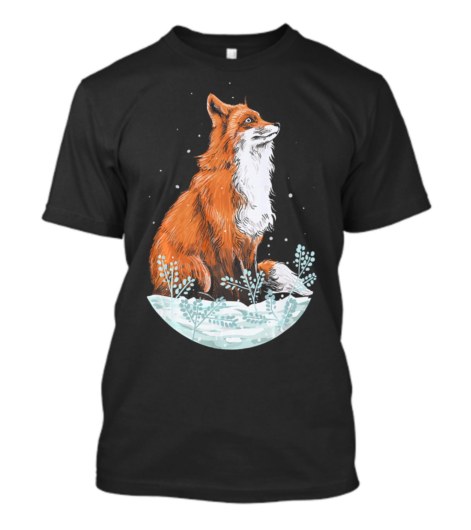 Cute Fox Lover Vintage Fox Nature Wild Forest Scene T-Shirt