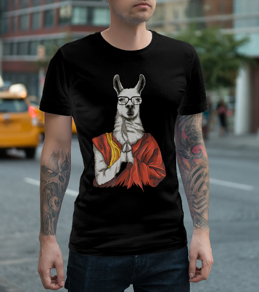 Dalai Lama Dali Llama Cute Meditation Humor T-Shirt