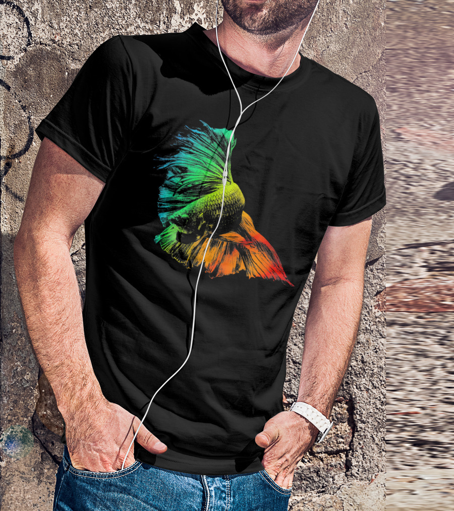 BETTA FISH VIBRANT COLORFUL RAINBOW T-Shirt