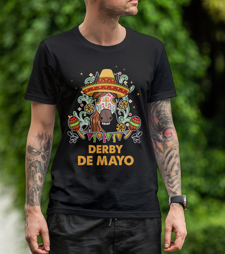 Derby De Mayo Kentucky Horse Race Sombrero Fiesta T-Shirt