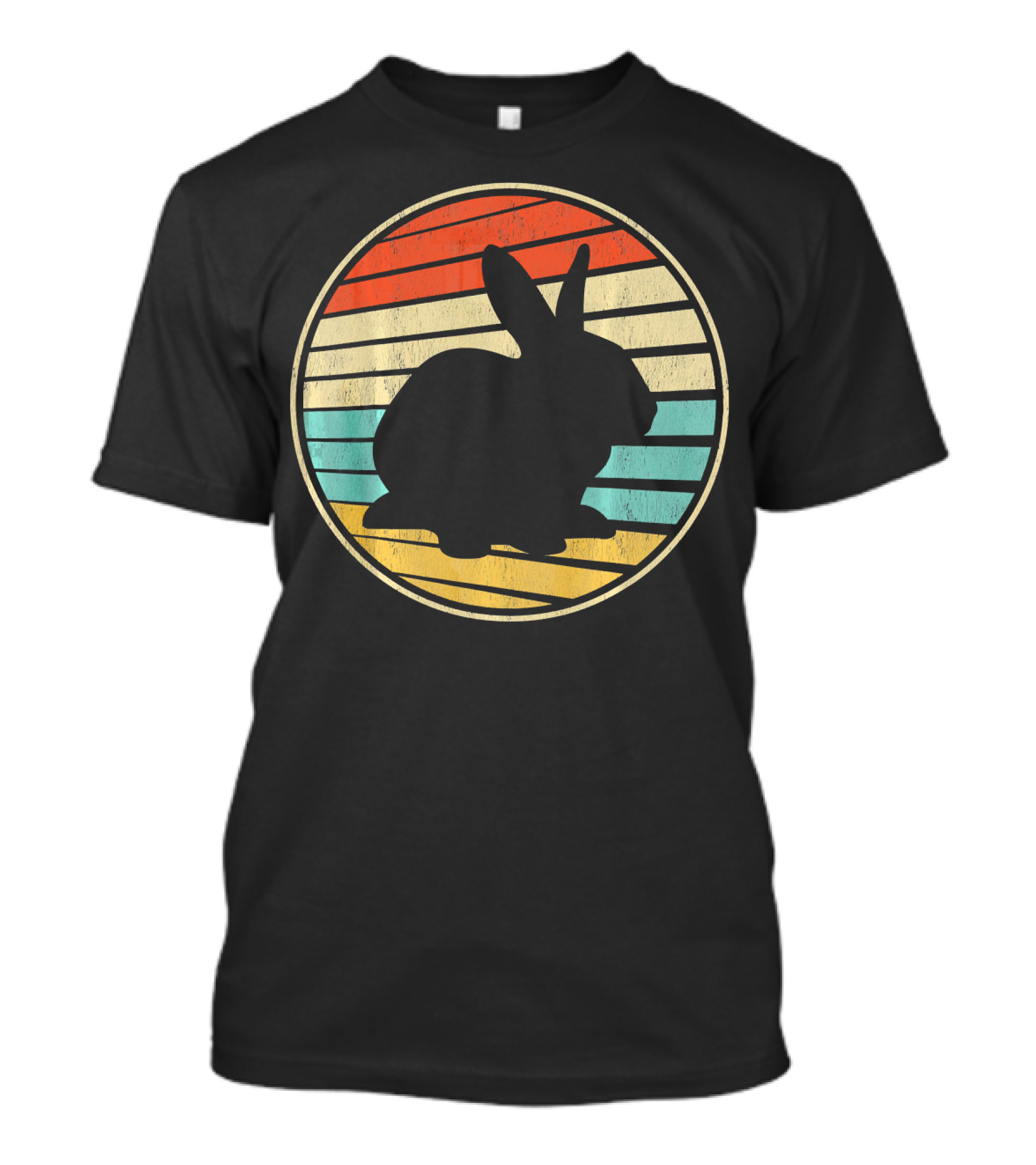 Retro 70s 80s Cool Rabbit Vintage Stripes T-Shirt