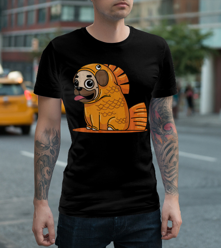Cute Pug Goldfish Costume Dog Puppy Love T-Shirt