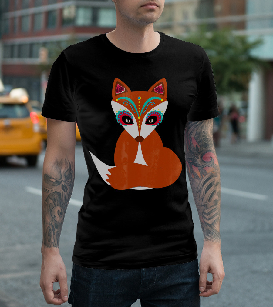 Autumn Sugar Skull Fox T-Shirt