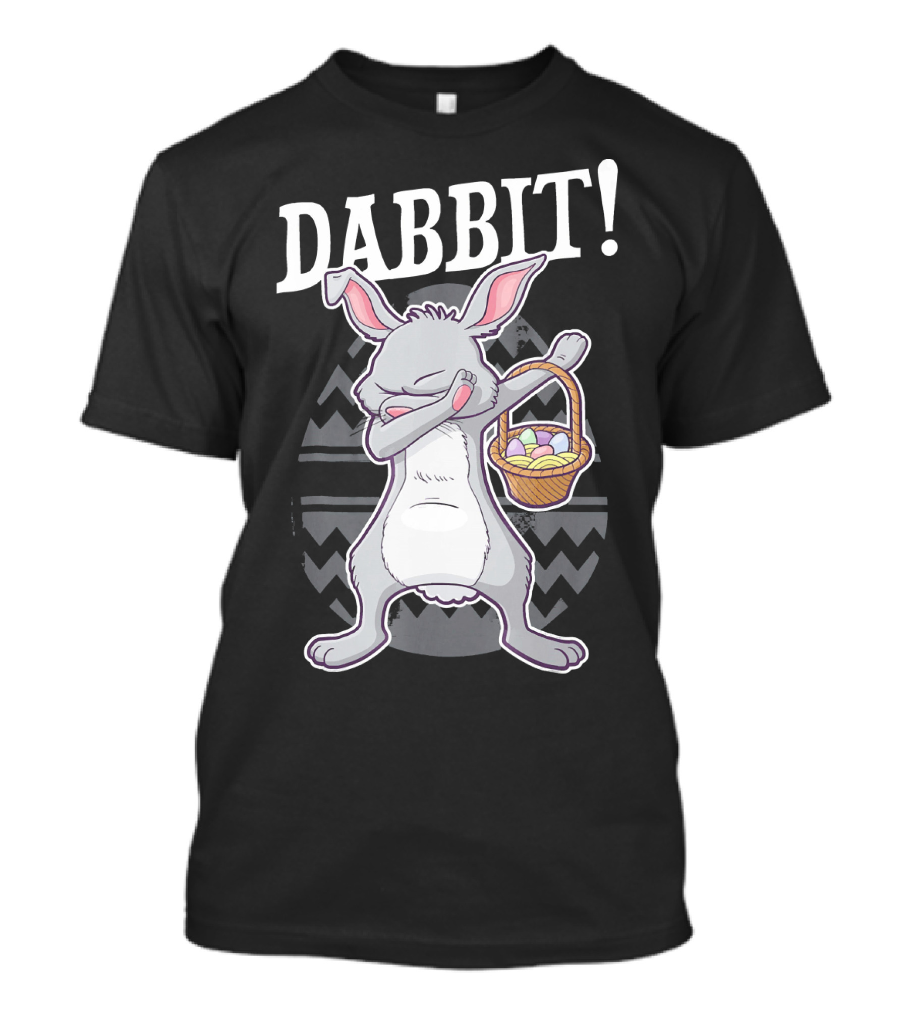 Dabbit Dabbing Easter Bunny With Egg Basket T-Shirt